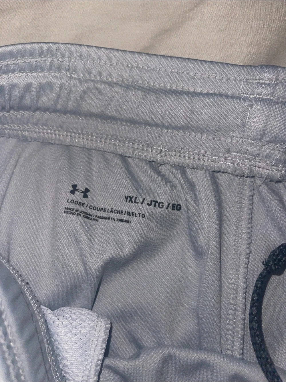 Under Armour Light Gray Boy’s Performance Training Shorts with Black Logo